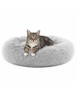 37 Inch Anti Slip Round Fluffy Faux Fur Cat Bed
