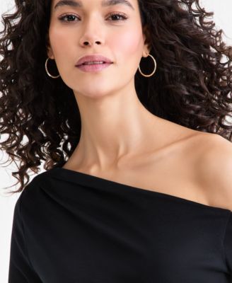 Women's Long Sleeve Off-the-Shoulder Knit Top