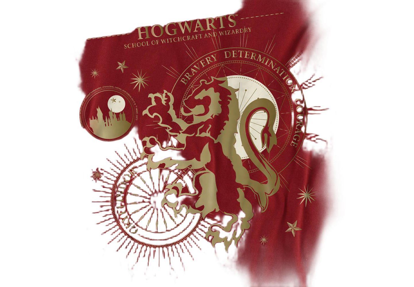 Мужская футболка Harry Potter Bravery, Deterimation, Courange, Gryffindor, цвет: Красный — фото 2
