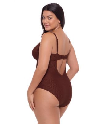 Women's S3 Smoothing Grid Texture Underwire One-Piece Swimsuit