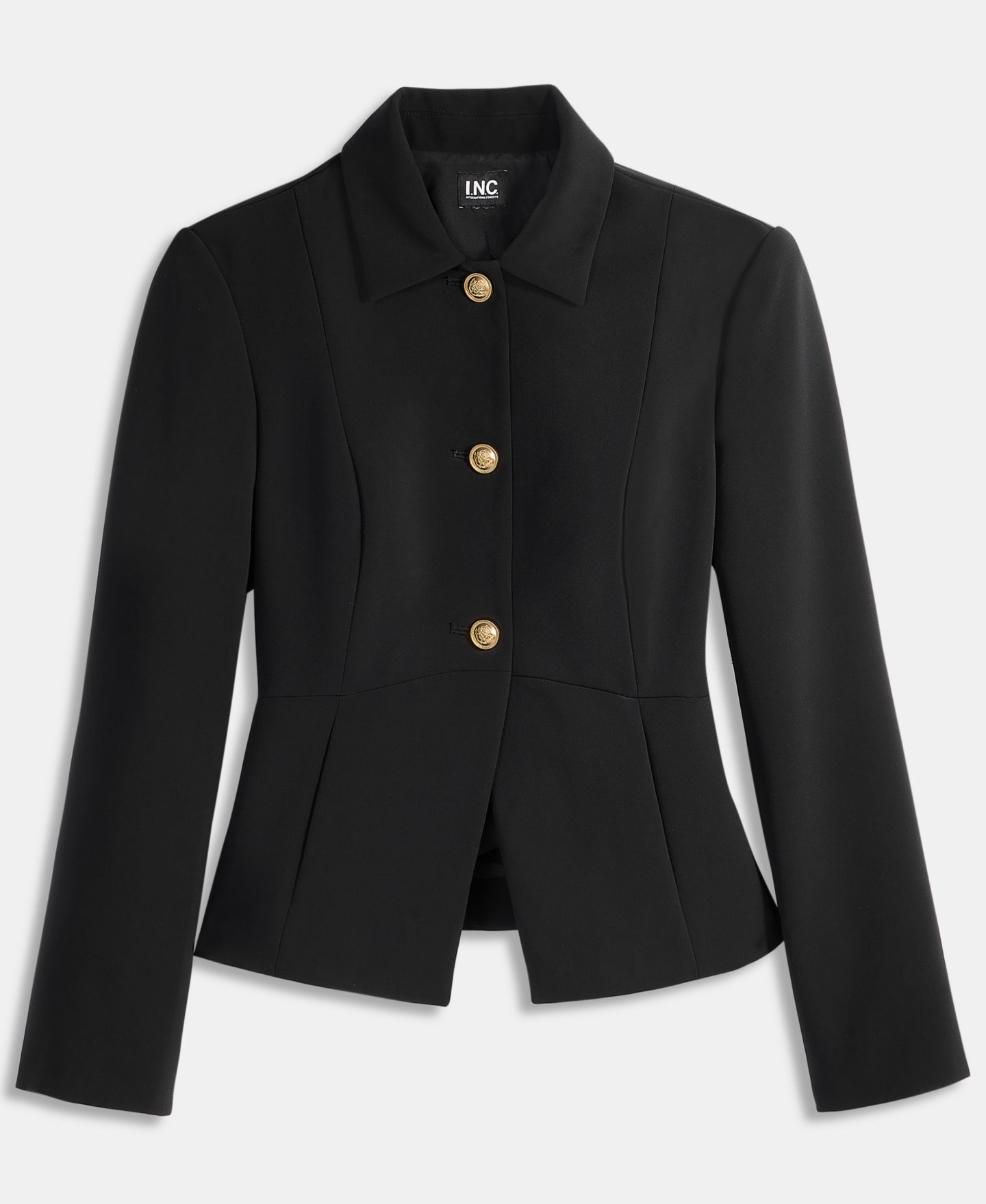 Женский пиджак I.N.C. International Concepts Fitted Blazer, цвет: Глубокий чёрный — фото 6