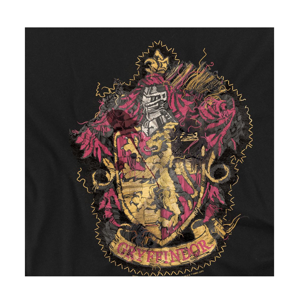 Harry Potter Big & Tall Grffindor Knitted Patch Damaged T Shirt