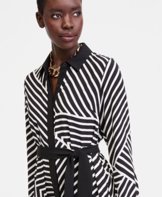 Women's Long Sleeve Geo Print Shirtdress