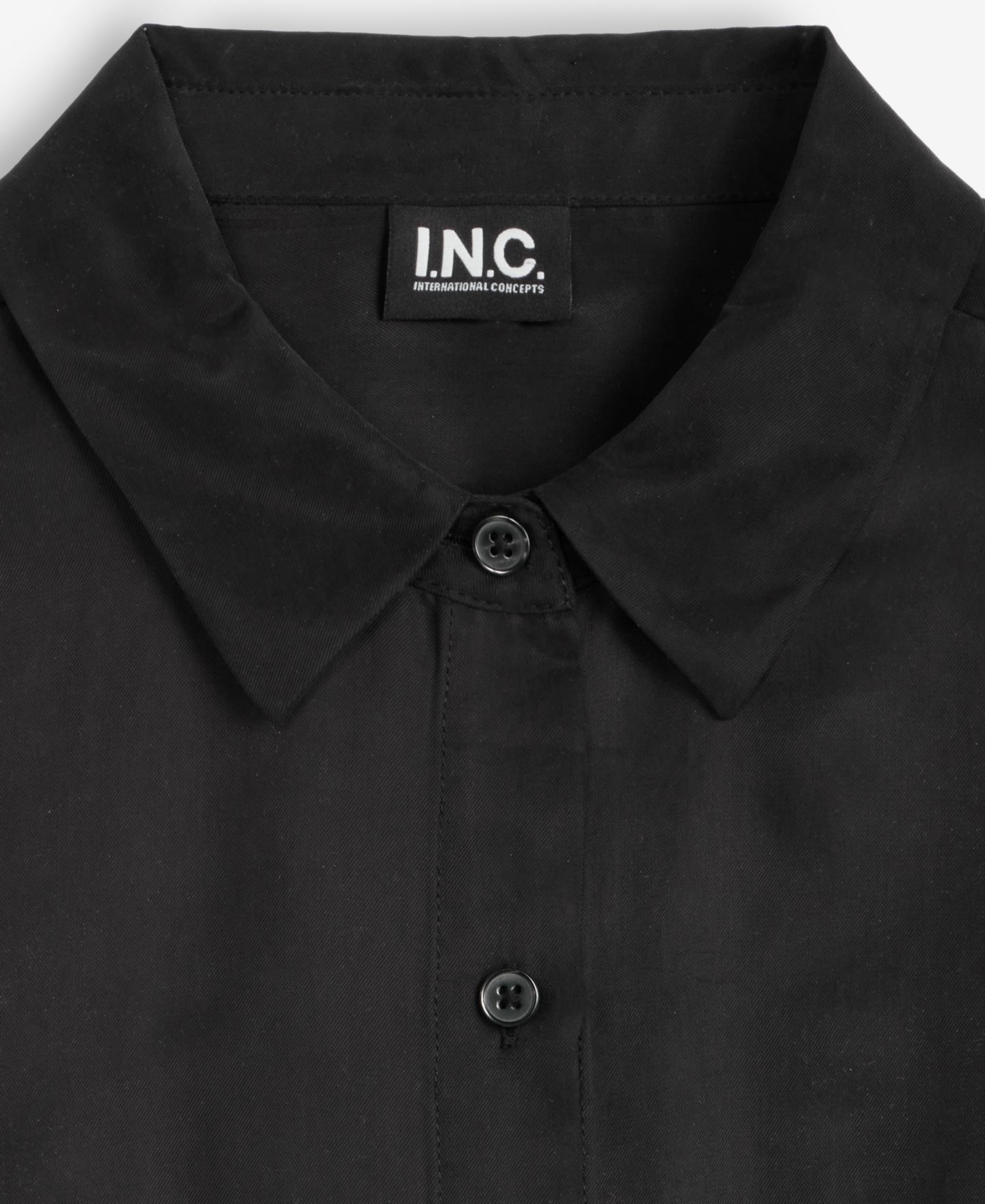 Женская рубашка I.N.C. International Concepts Gathered-Hem, цвет: Глубокий чёрный — фото 6