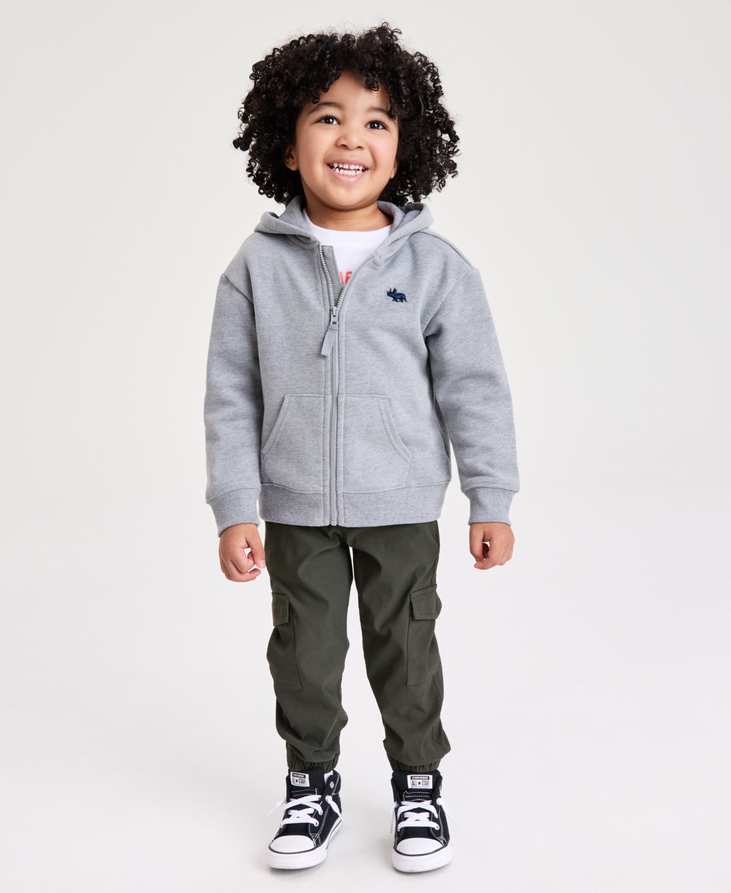 Детская толстовка на молнии Epic Threads Fleece Icon для мальчиков 12M-5T, цвет: Серый — фото 4