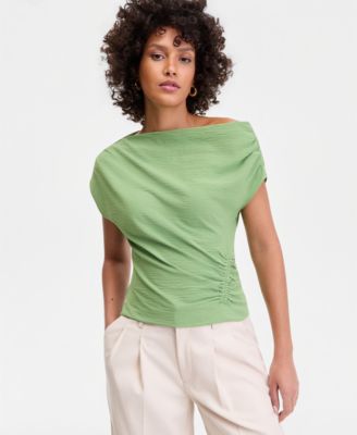 Women's Short Sleeve Asymmetric Blouse