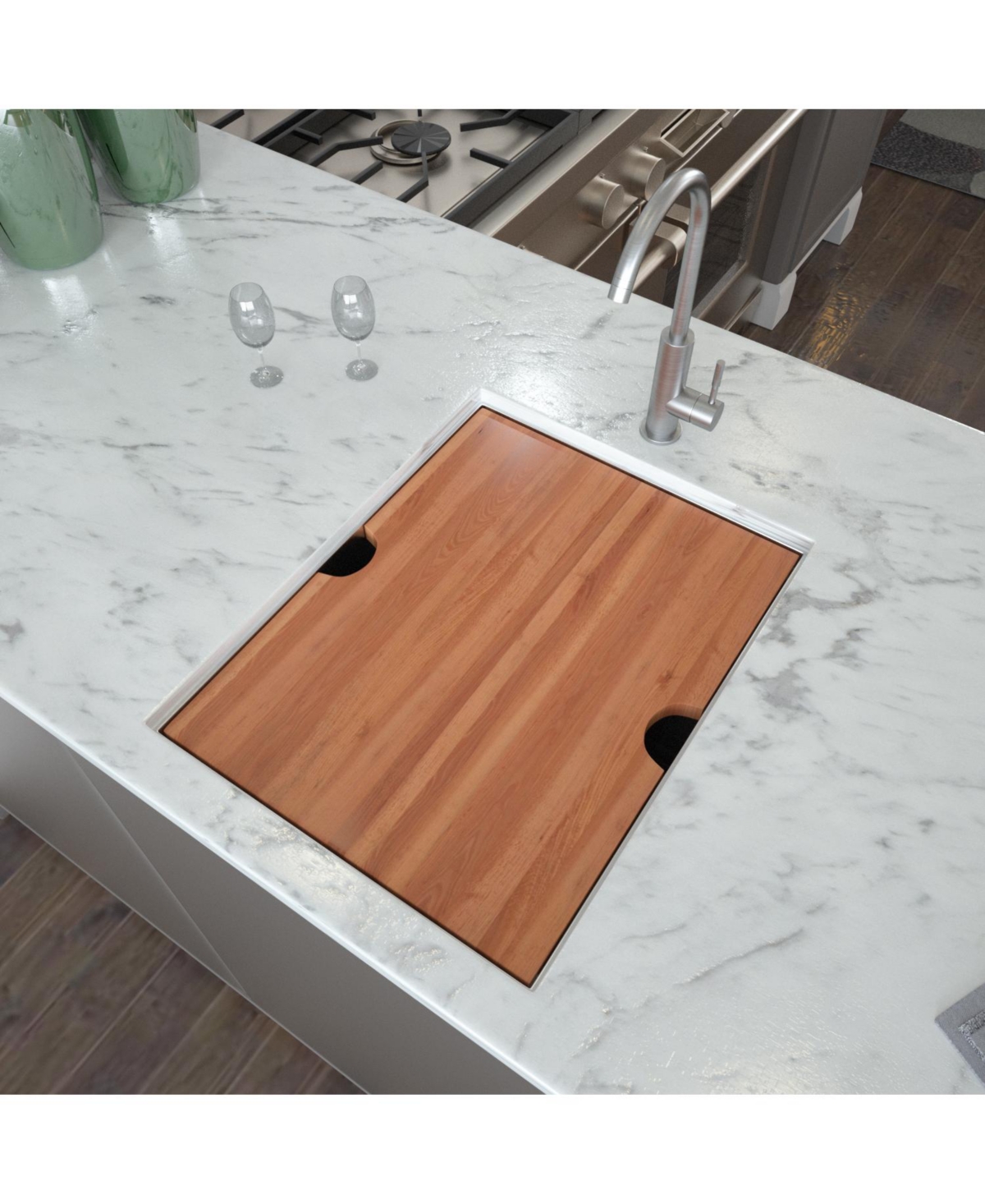 flynama 15inch Undermount Kitchen Sink 16G T304 Stainless Steel Ledge Workstation Single Bowl 15x19x10inch with Full Accessories