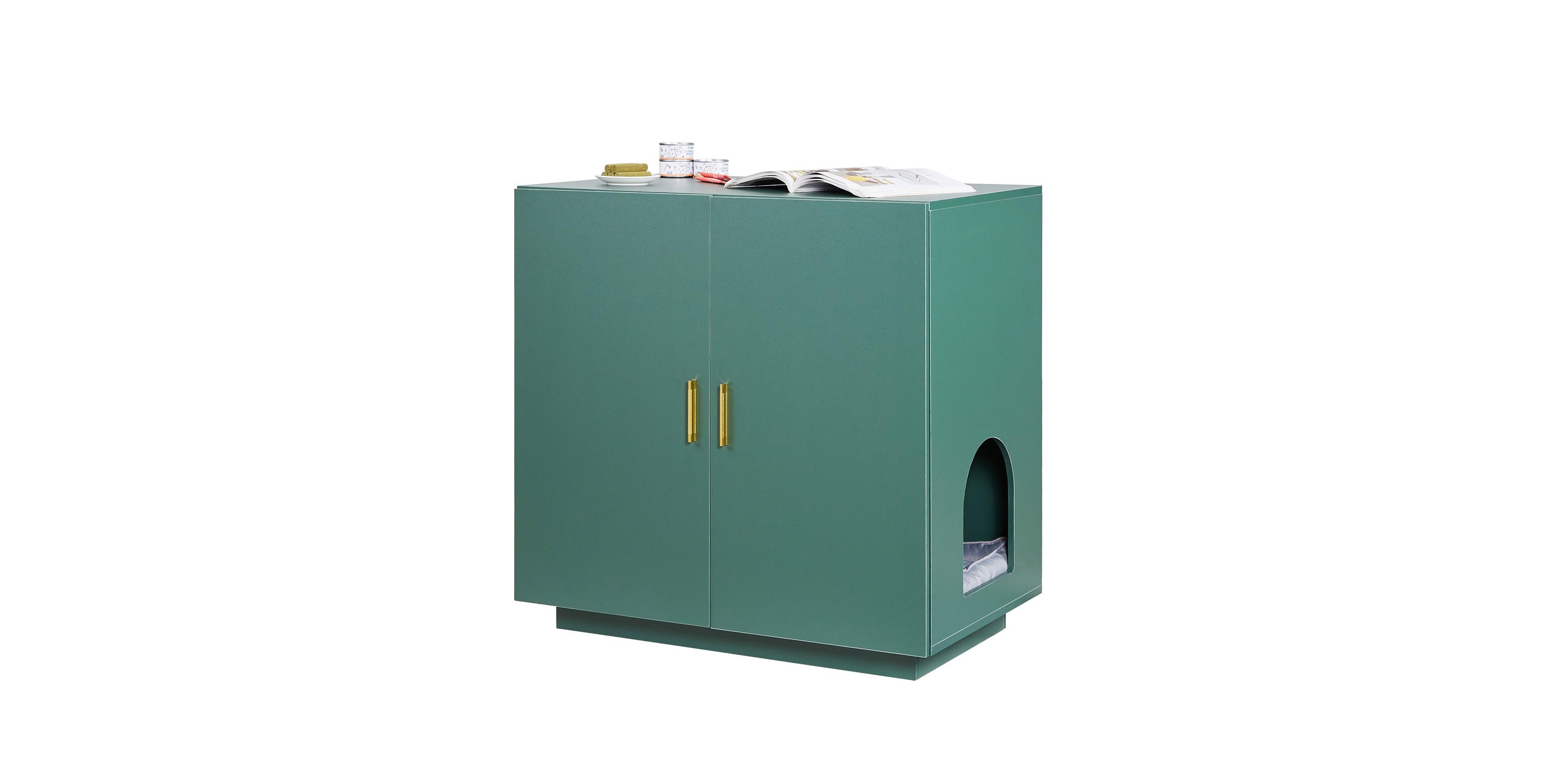 Cozito 31.5" Ventilated Wooden Litter Box Enclosure with Double Doors