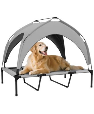 Elevated Dog Bed with Canopy, Raised Outdoor Pet Bed for Camping