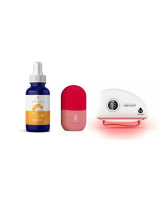 Radiance Renewal Set – Light Gua Sha Tool, Vitamin C Serum & Cooling Ice Roller