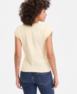 Women's Cap-Sleeve V-Neck T-Shirt