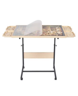 1500-Piece Puzzle Table with Legs 34"x25" Adjustable Height with Drawers