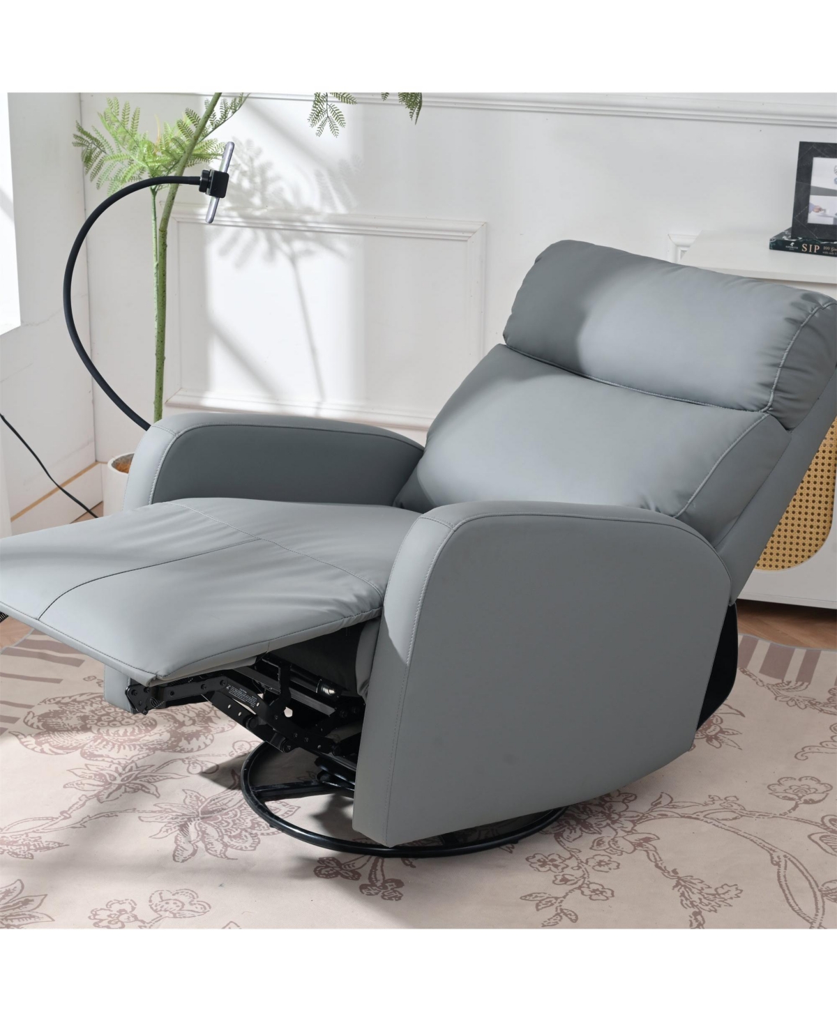 Power Recliner Chair, 270° Swivel Rocking Recliner with Usb Port, Electric Recliner for Living Room, Overstuffed Pu