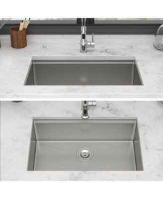 Undermount Workstation Kitchen Sink Single Bowl 16 Gauge Stainless Steel
