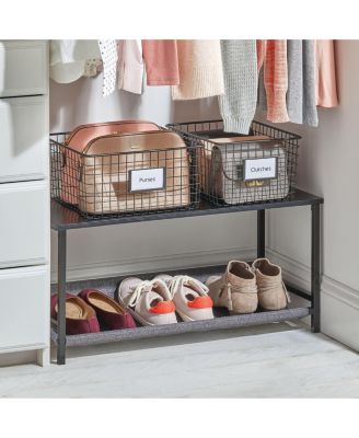 Metal Pantry Basket with Label Plate - Set of 2 - Matte Black