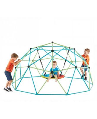 Climbing Dome, 10FT Geometric Dome Climber with Saucer Swing
