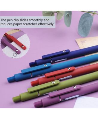 5Pcs Gel Pens, 0.5mm Black Ink Pens with Smooth Writing, Quick Dry Aesthetic Pens for Journaling and Note Taking (Retro)