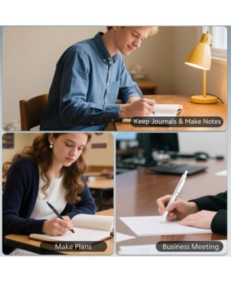 6 Pcs Gel Pens, 0.5mm Black Ink Pens with Smooth Writing, Quick Dry Aesthetic Pens for Journaling and Note Taking (Black/Gray/White)