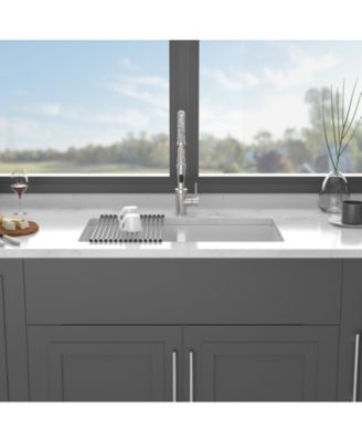 33x19x10.33inch White Quartz Composite Kitchen Sink Double Bowl Undermount