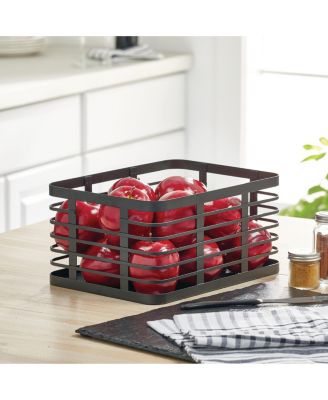 Metal Pantry Basket with Handles - Set of 2 - Matte Black