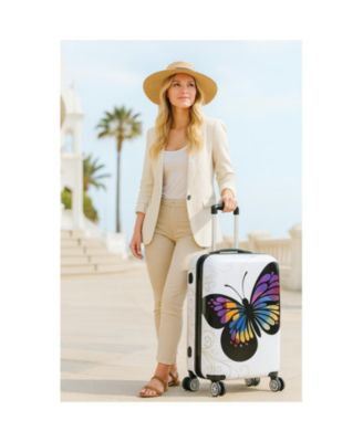 Butterfly 26-Inch Hardside Medium Checked Expandable Spinner Luggage