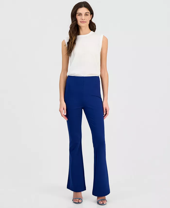 Women's High-Rise Ponte Flare-Hem Pants - thumbnail 6