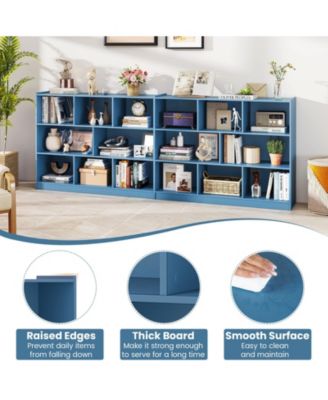 Contemporary 3-Tier Open Cube Bookcase with 8 Compartments