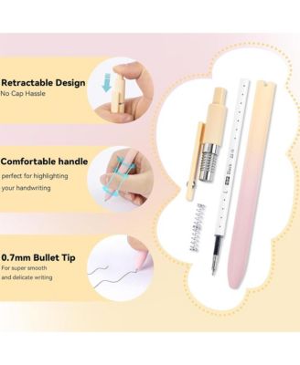 5Pcs Gel Pens, 0.7mm Black Ink Pens with Retractable Fine Point, Writing Supplies for Journaling and Note Taking (Gradient)