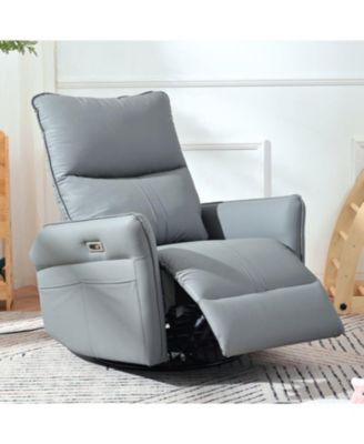 270°Power Swivel Rocker Recliner Chair for Adults, Electric Sofa Recliners for Living Room, Bedroom,RV