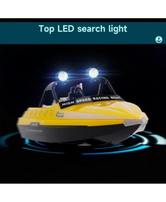 2.4GHz RC Jet Speedboat, 10 mph High-Speed Racing Boat with Safe Enclosed Propeller