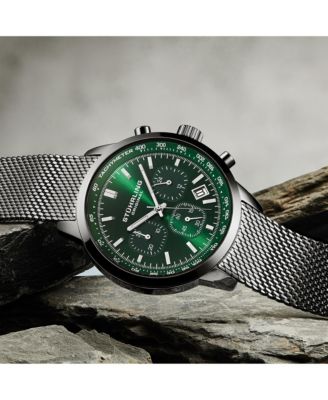 Chronoport 4082 Men s Quartz Chronograph Watch, 44mm Stainless Steel Mesh Bracelet