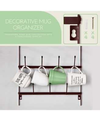 Small 6-Tier Metal Mug Rack Organizer - for Home, Kitchen & Bar, Coffee Station (Holds 21)