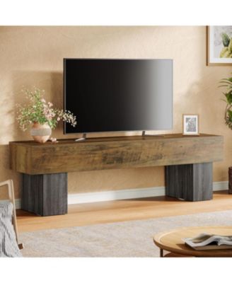 63" TV Stand, Farmhouse Entertainment Center, Low TV Console Table, Long Media Console Television Stands for 55/60/65 Inches TV
