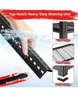 4-Tier 60 in W x 60 in H x 24 in D Adjustable Heavy Duty Metal Shelving Unit