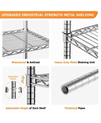 5-Tier 48 in W x 72 in H x 20 in D Height Adjustable Garage Wire Shelving Unit
