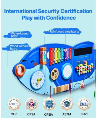 Orca Busy Board with 12 Montessori Sensory Activities
