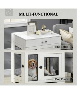 Dog Crate with 2 Doors in Cream White