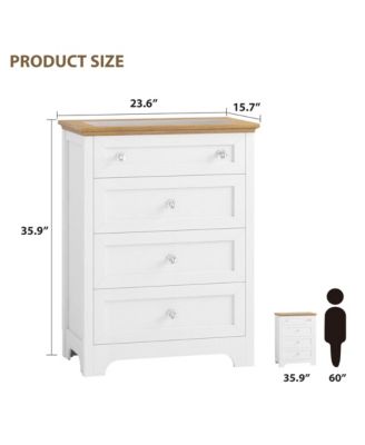 4 Drawer Wood Dresser for Bedroom with RGB LED Light