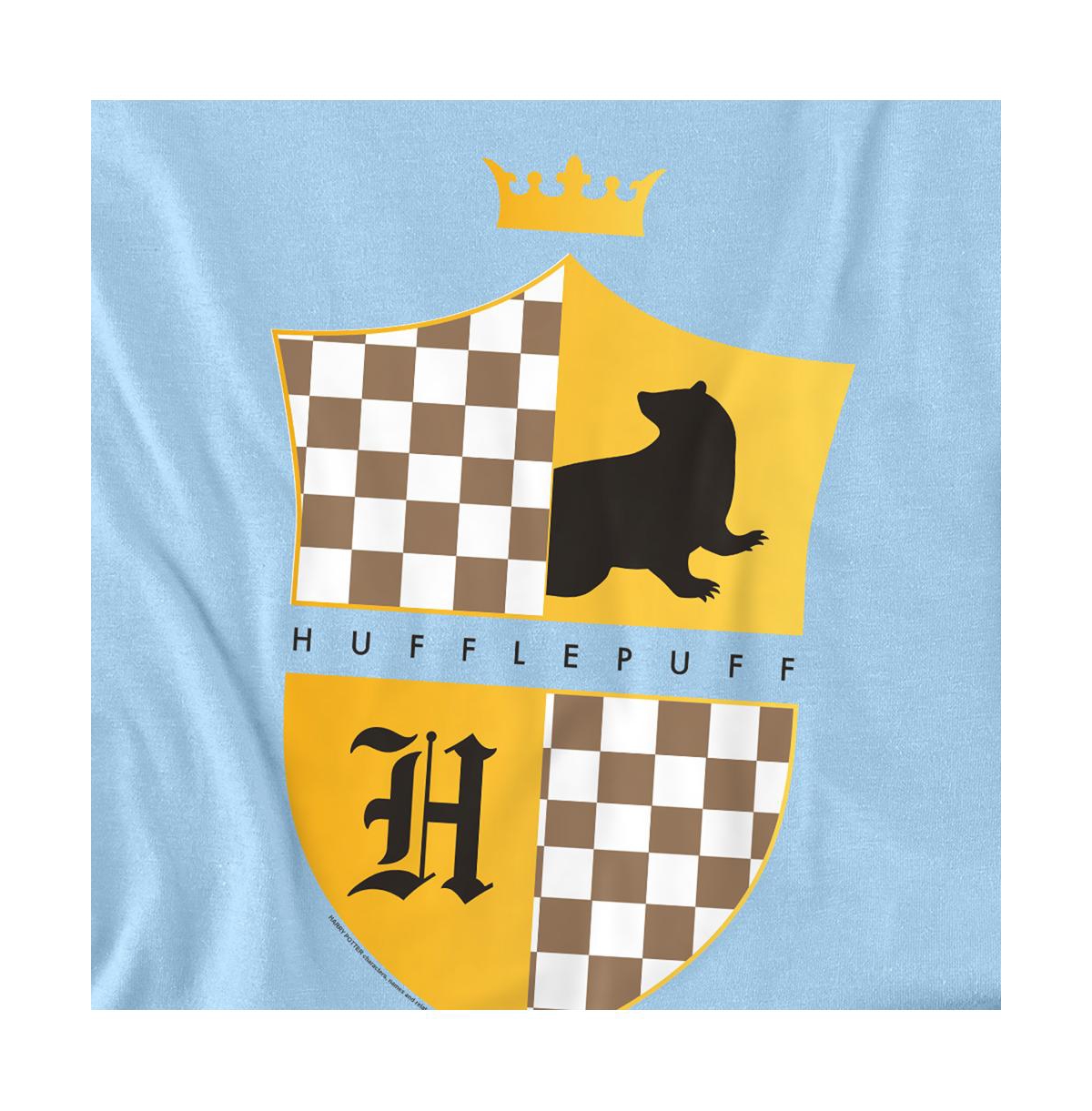 Harry Potter Men's Hufflepuff Checkered Shield Crest T Shirt