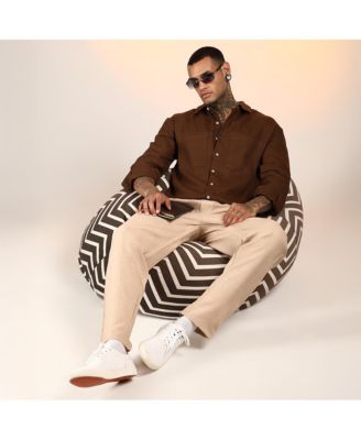 Men's Chocolate Brown Solid Canvas Utility Shirt