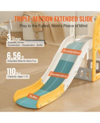 Toddler Slide, Kid Slide for Toddlers with Climbable Ladders & Bus Playhouse, Indoor Outdoor Slide Playset for Kids