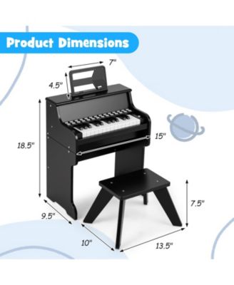 25 Keys Kids Piano Keyboard with Stool Mini with Adjustable Speed and Volume