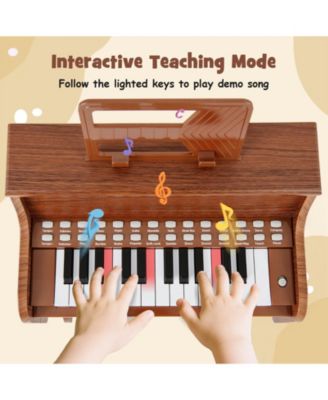 25 Keys Kids Piano Keyboard with Stool Mini with Adjustable Speed and Volume