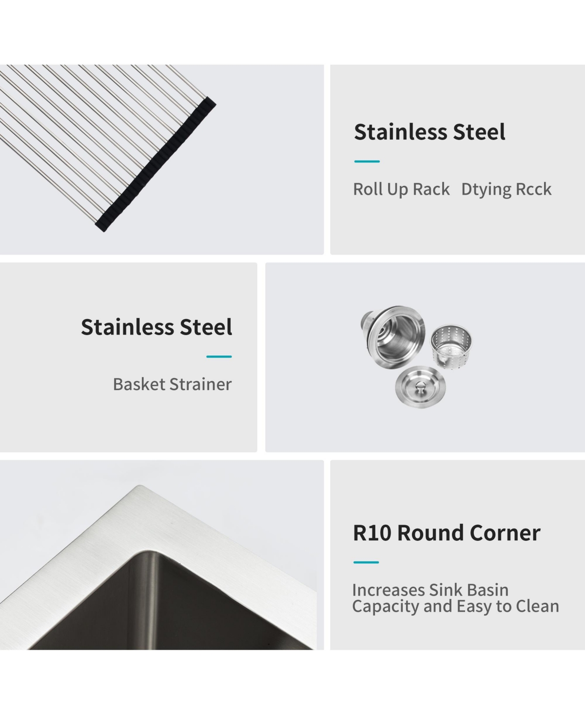 flynama 33x22x10inch 16 Gauge T304 Stainless Steel Drop In Topmount Single Bowl Kitchen Sink with Complete Accessories