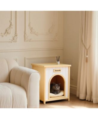 Cat House for Small Cats & Dogs in Light Yellow