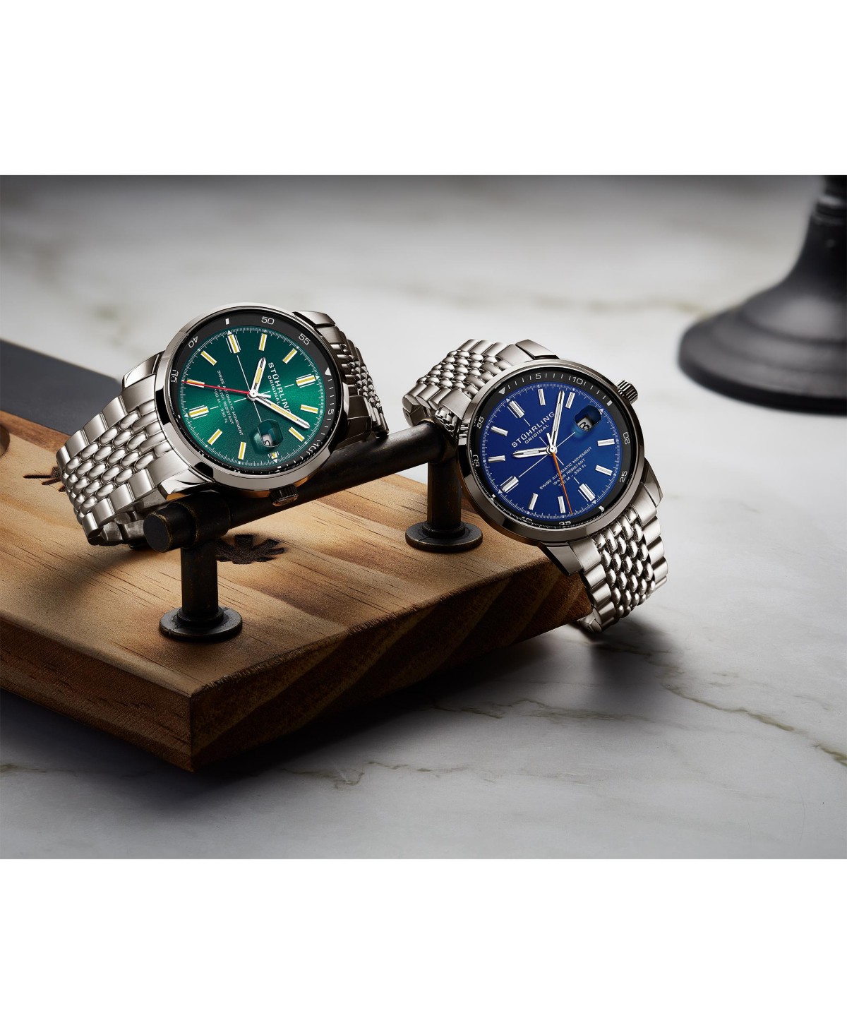 Мужские часы Stuhrling Trackmaster 1026 автоматические на стальном браслете 42мм — фото 3