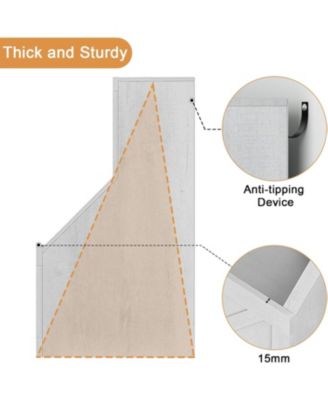 Kids Bookshelf with Toy Storage, Wooden Toddler Bookcase with Cubby Shelves, Vintage White