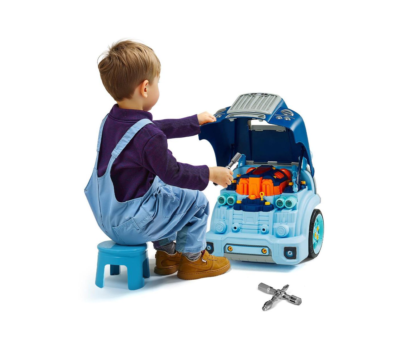 Детский игровой набор Slickblue Engine Mechanic 60-Piece Playset, Ages 3+, цвет: Синий — фото 1