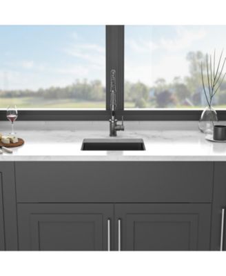 17.71x15.74x9 Inch Granite Composite Quartz Undermount Kitchen Sink