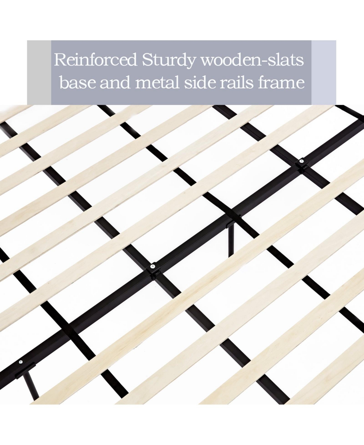 Boyel Living Carmen Upholstered Wingback Bed Frame with 54" Headboard